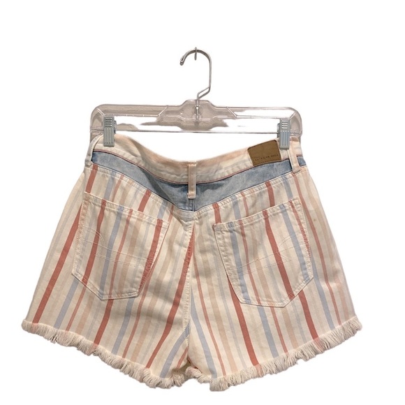 American Eagle Mom Short Patch Pocket Colorful Striped High Rise Cut Off Size 8 - Picture 3 of 11